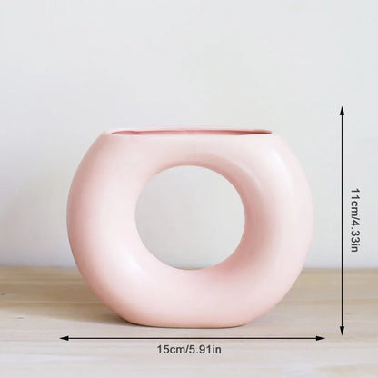 TonAura - Keramisk vas med satinfinish | Veska Rosa Mond Vasen
