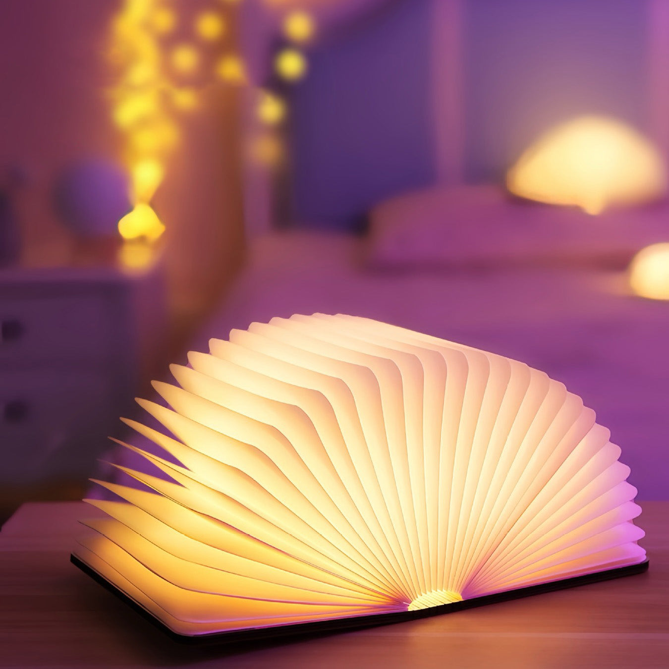 📖 Trä boklampa - För skrivbord studie gåva dekoration ljus | Veska