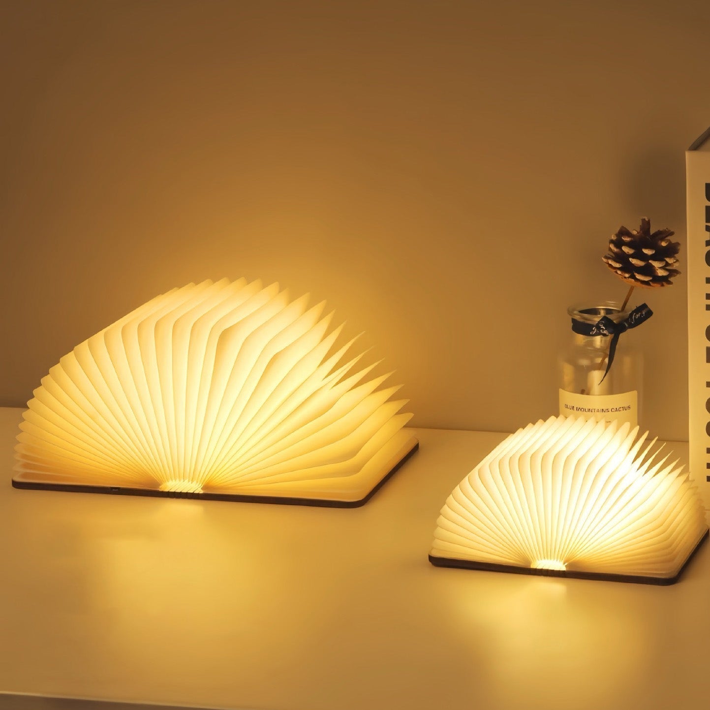📖 Trä boklampa - För skrivbord studie gåva dekoration ljus | Veska