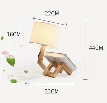 Trä Bordslampa med Bokhållare - RutanFlex | Veska