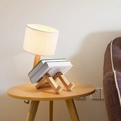 Trä Bordslampa med Bokhållare - RutanFlex | Veska