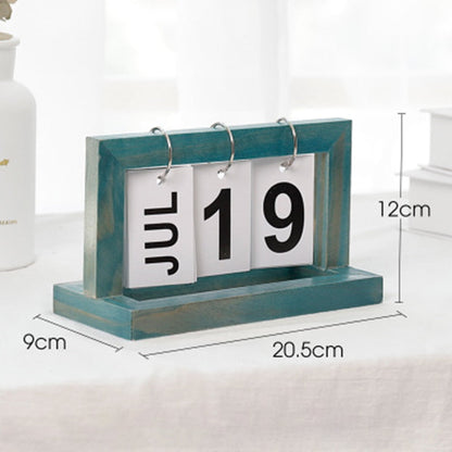 Trä Flip Skrivbord Daglig Kalender | Veska Blå