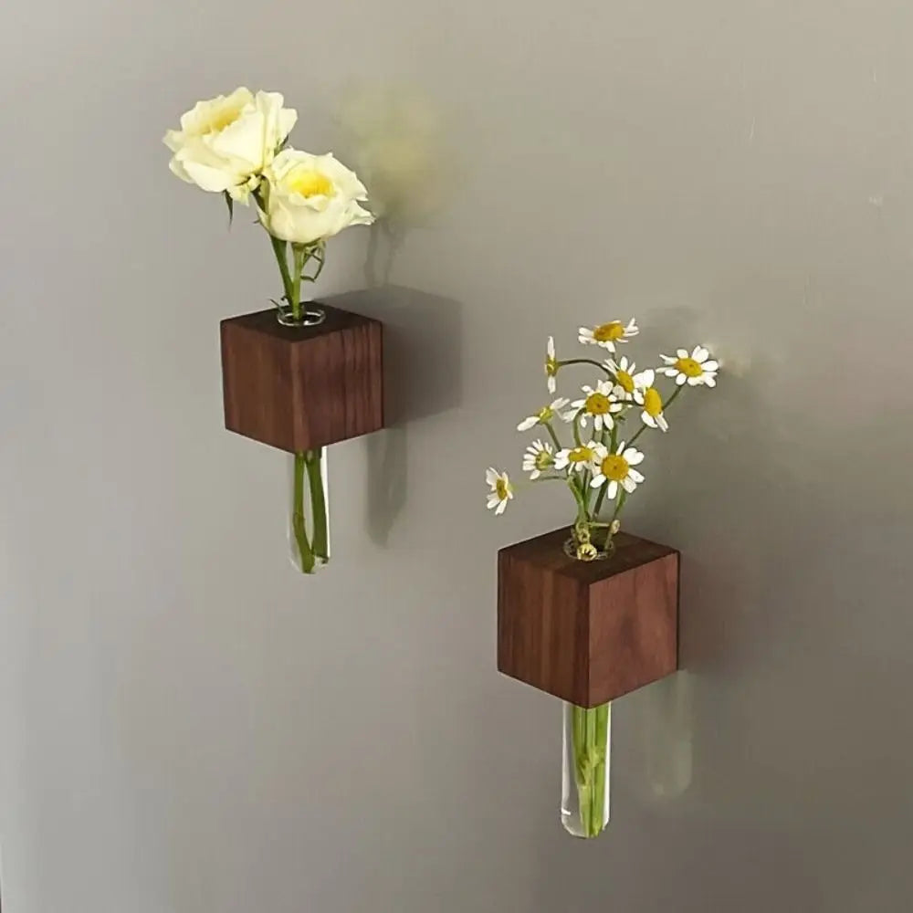 Trä Magnetisk Blomster Rör Vas | Veska
