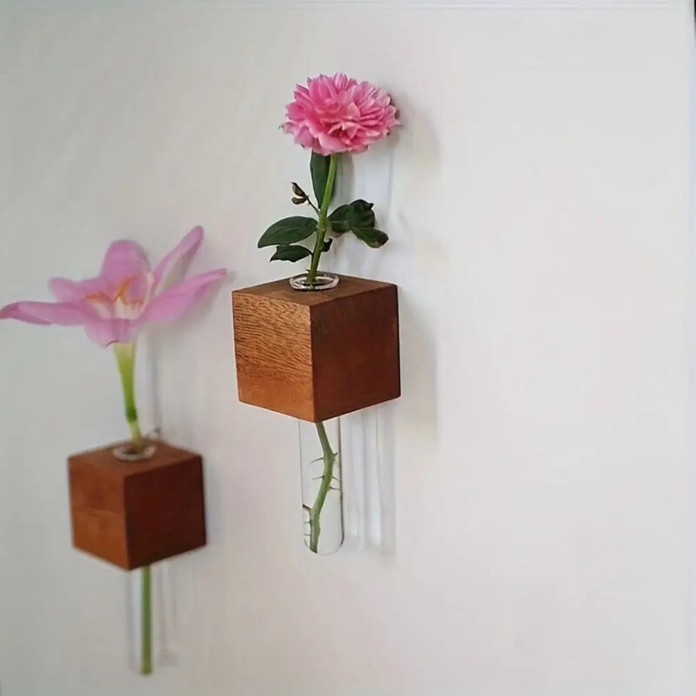 Trä Magnetisk Blomster Rör Vas | Veska
