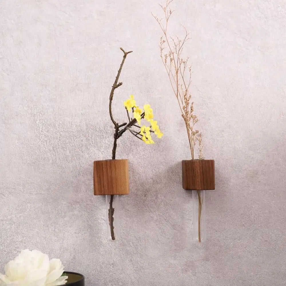 Trä Magnetisk Blomster Rör Vas | Veska