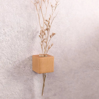 Trä Magnetisk Blomster Rör Vas | Veska E