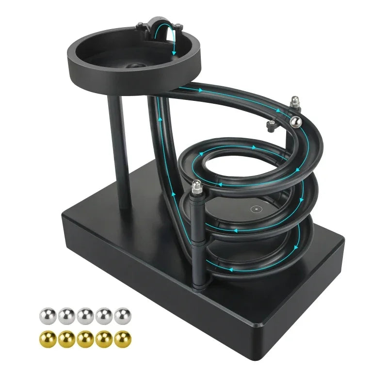 Trä Perpetual Spiral Motion Kinetic Ball Roller Science Toy | Veska svart