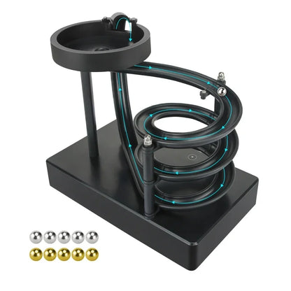 Trä Perpetual Spiral Motion Kinetic Ball Roller Science Toy | Veska svart