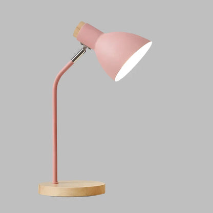 Träbordslampa – Kreativ skandinavisk skrivbordslampa gjord av trä och metall | Veska Rosa EU-plugg