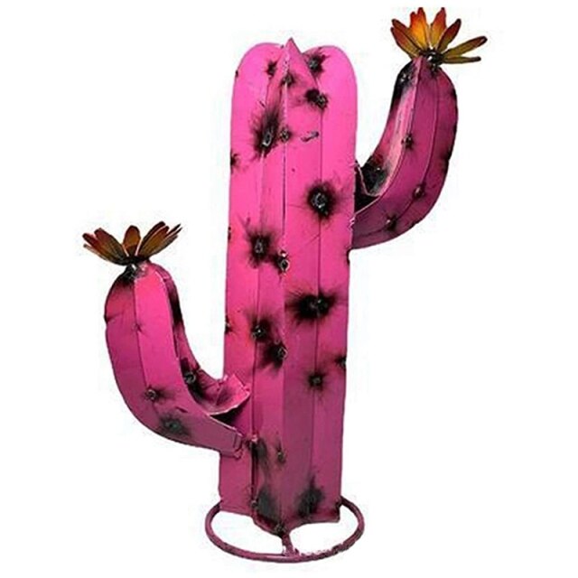 Trädgård Metal Art Kaktus Dekor | Veska Rosa