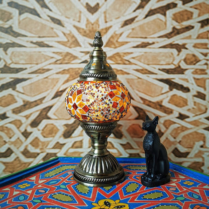 Traditionell Tiffany Oval Glass Iron 1-Ljus Bordslampa för Vardagsrummet | Veska