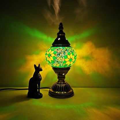 Traditionell Tiffany Oval Glass Iron 1-Ljus Bordslampa för Vardagsrummet | Veska C