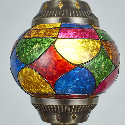 Traditionell Tiffany romantisk oval järn emaljerad 1-ljuskälla bordslampa för sovrummet | Veska