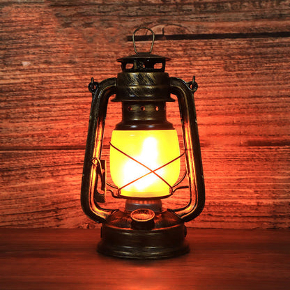 Traditionell vintage rund hästlampa i järn akryl LED bordslampa för vardagsrummet | Veska 36V Flammande Ljus