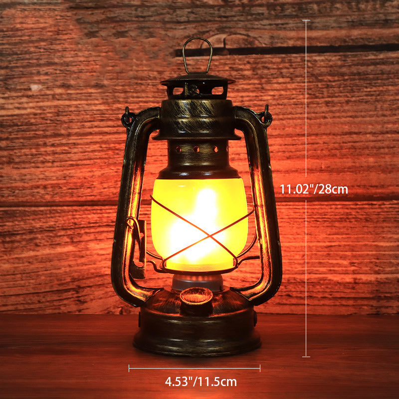 Traditionell vintage rund hästlampa i järn akryl LED bordslampa för vardagsrummet | Veska