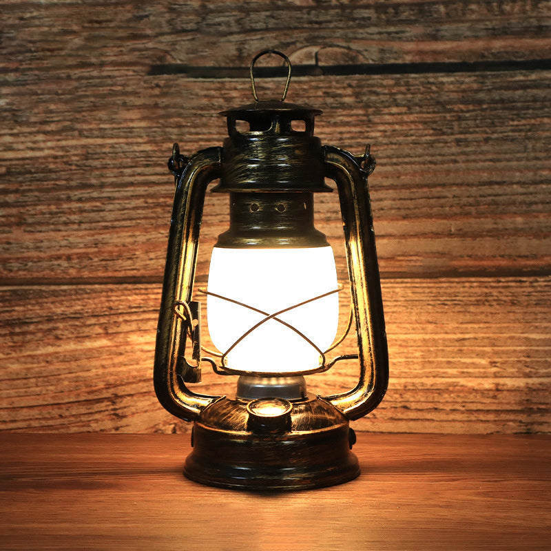 Traditionell vintage rund hästlampa i järn akryl LED bordslampa för vardagsrummet | Veska 36V Varm Ljus (3000K)