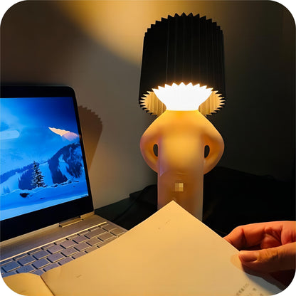 Trådlampa - HappyGlow - Lekfull Design - Ljusar Upp Vilket Rum Som Helst | Veska Svart