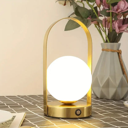 Trådlampåteruppladdningsbar utomhusbordslampa – LED-trädgårdslampa | Veska Guld