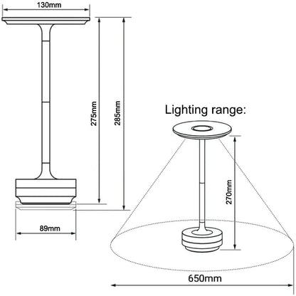 Trådlös Bordslampa - Dimbar & Uppladdningsbar Skrivbordslampa | Veska
