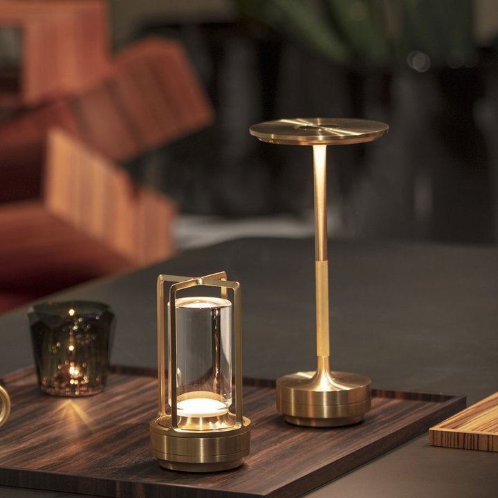 Trådlös Bordslampa - Dimbar & Uppladdningsbar Skrivbordslampa | Veska Guld
