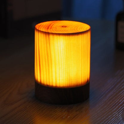 Trådlös LED-bordslampa med uppladdningsbart batteri och touchkontroll – Varm trädesign för en mysig atmosfär | Veska Cylindrisk 3.3''x4.6''