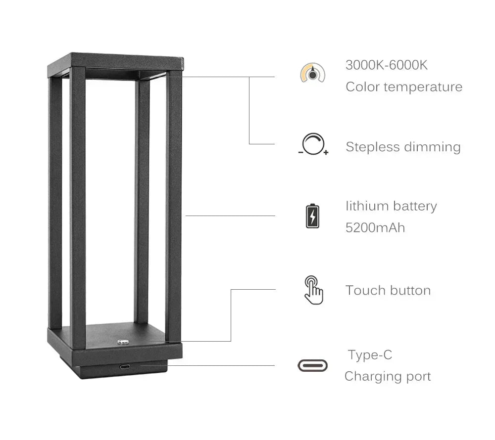 Trådlös LED Touch Sensor Bordslampa | Veska