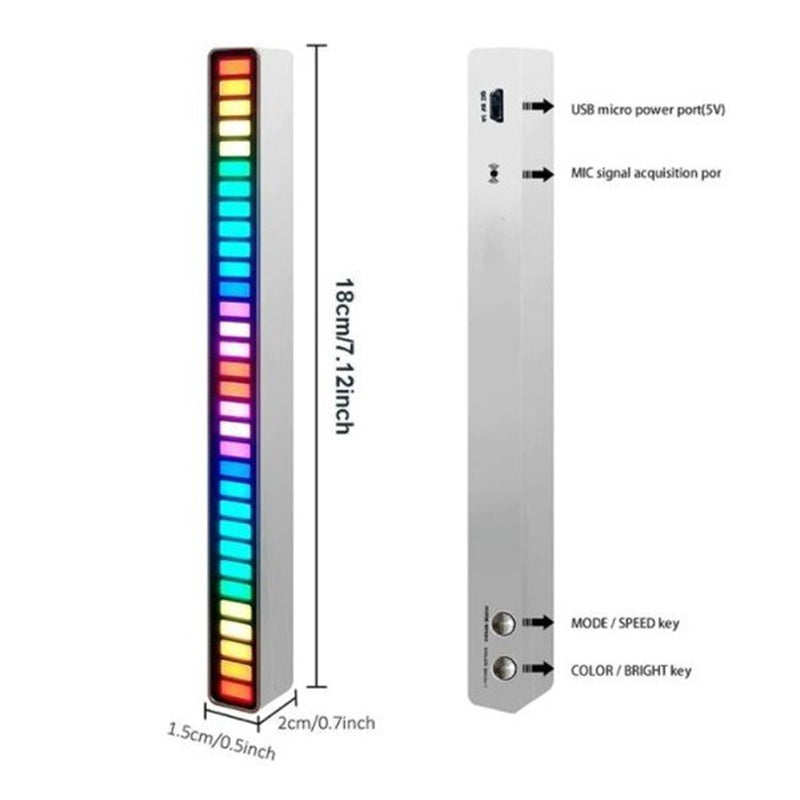 Trådlös ljudstyrd RGB-ljusskena | Veska