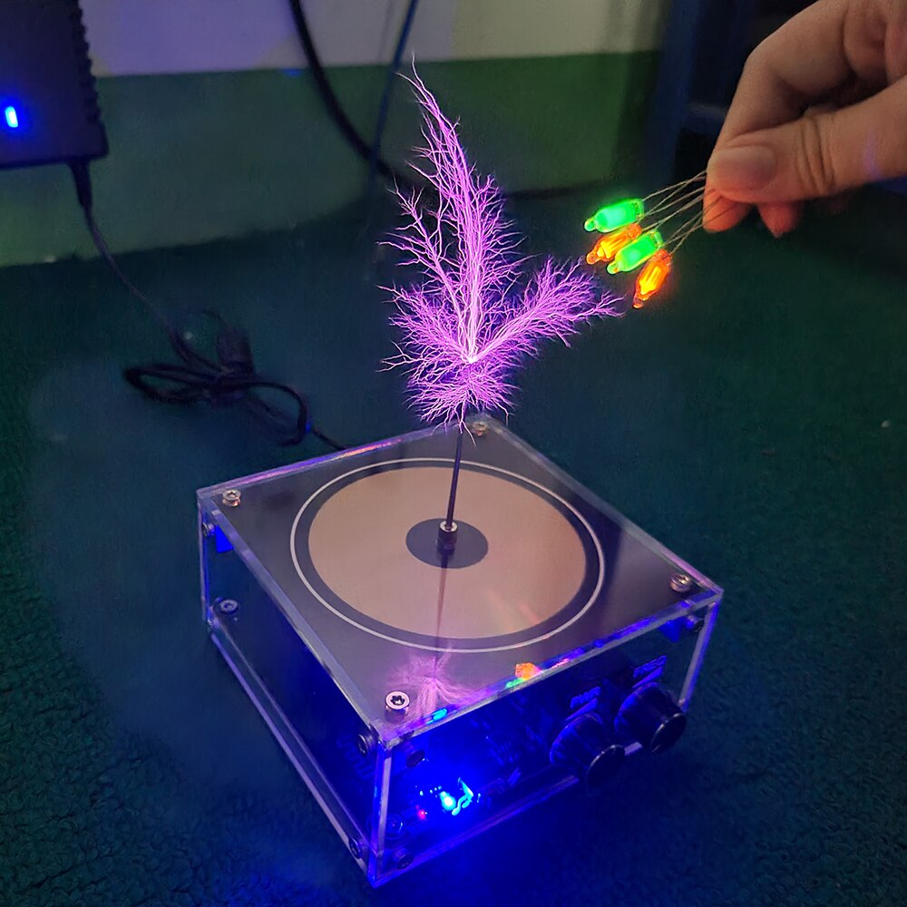 Trådlös Tesla Coil Högfrekvent Belysnings Högtalare | Veska