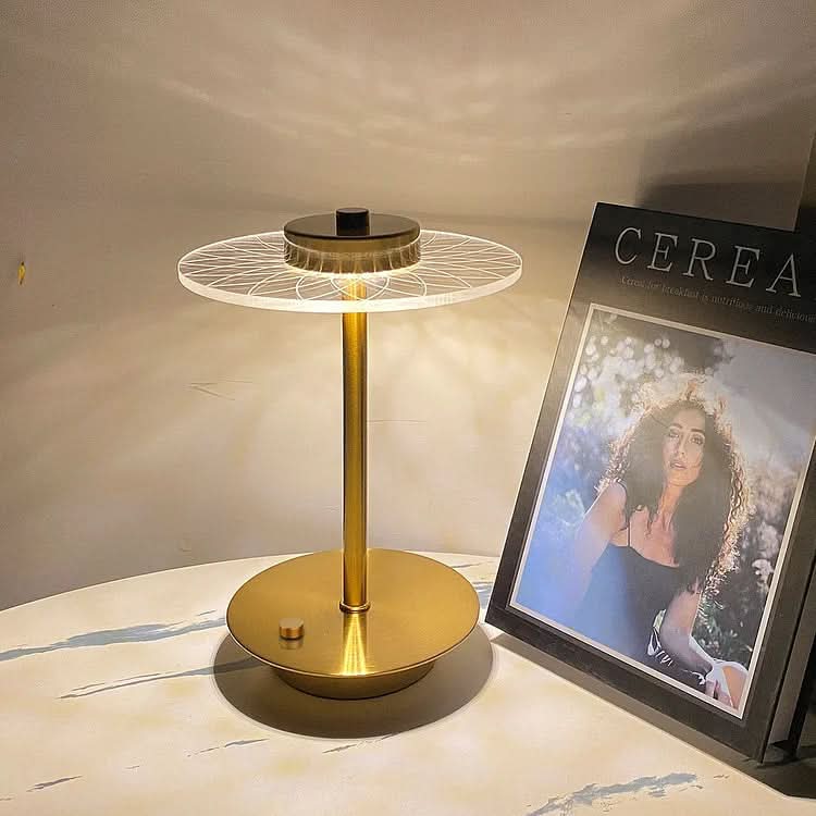 Trådlös uppladdningsbar LED kristallskivbordslampa | Veska