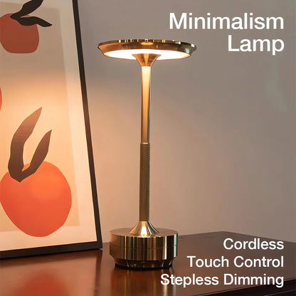 Trådlös uppladdningsbar modern Aura-bordslampa med touchkontroller | Trådlös LED-lampa för moderna sidobord och skrivbord | Minimalistisk bordslampa | Veska