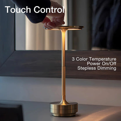 Trådlös uppladdningsbar modern Aura-bordslampa med touchkontroller | Trådlös LED-lampa för moderna sidobord och skrivbord | Minimalistisk bordslampa | Veska