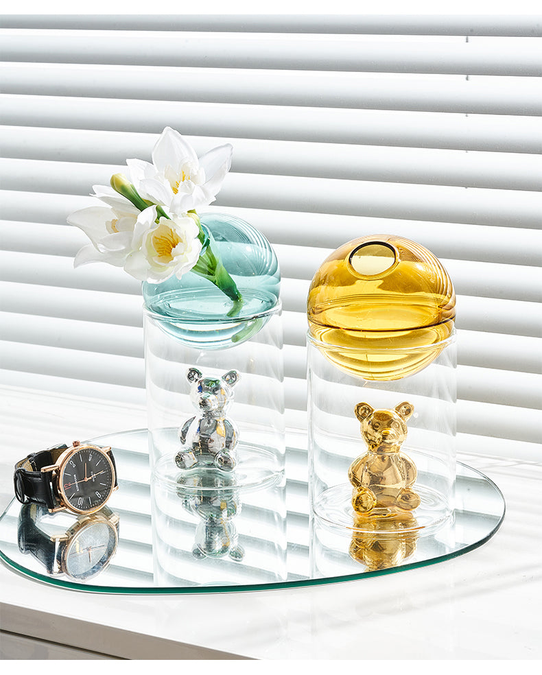 Transparent dubbelglas terrarium konstvas | Veska