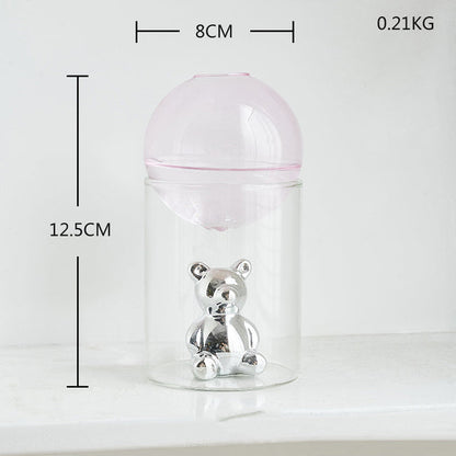 Transparent dubbelglas terrarium konstvas | Veska Rosa Vasu