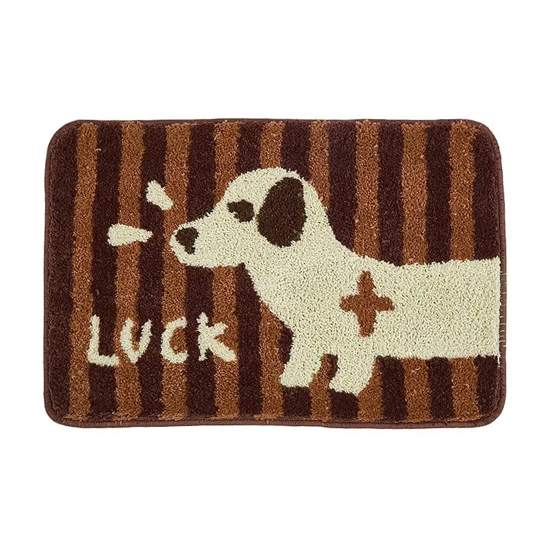 Tufted Dachshund Badrumsmatta | Veska Brun Stripe 40x60cm