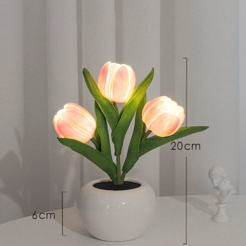 Tulip LED Nattljus | Veska 3 Heads Pink