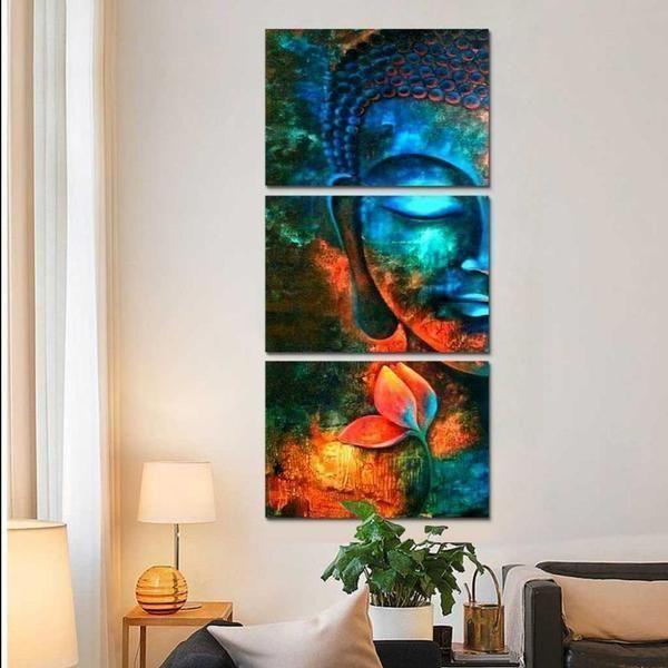 Turkos Buddha Canvas Vägkonst | Veska