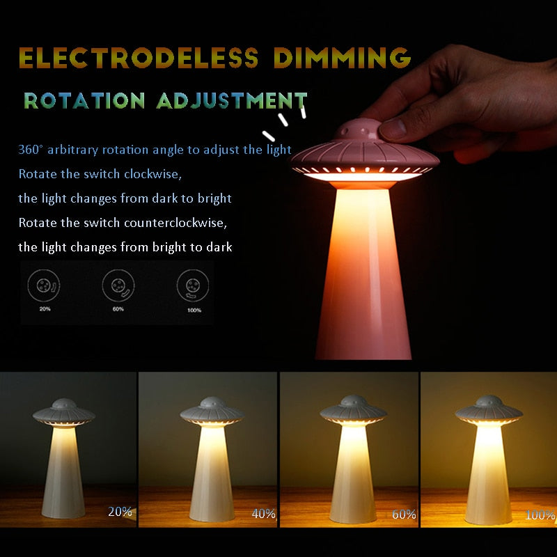 UFO Inspirerad Uppladdningsbar LED Skrivbordslampa | Veska