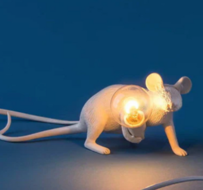 Unik Mus Bordslampa | Veska Krypande Mus Vit