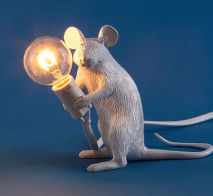 Unik Mus Bordslampa | Veska Sittande Mus Vit