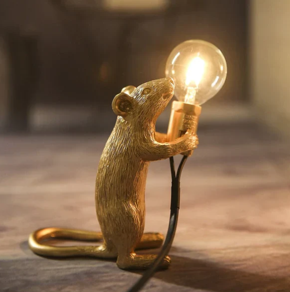Unik Mus Bordslampa | Veska Stående Mus Guld