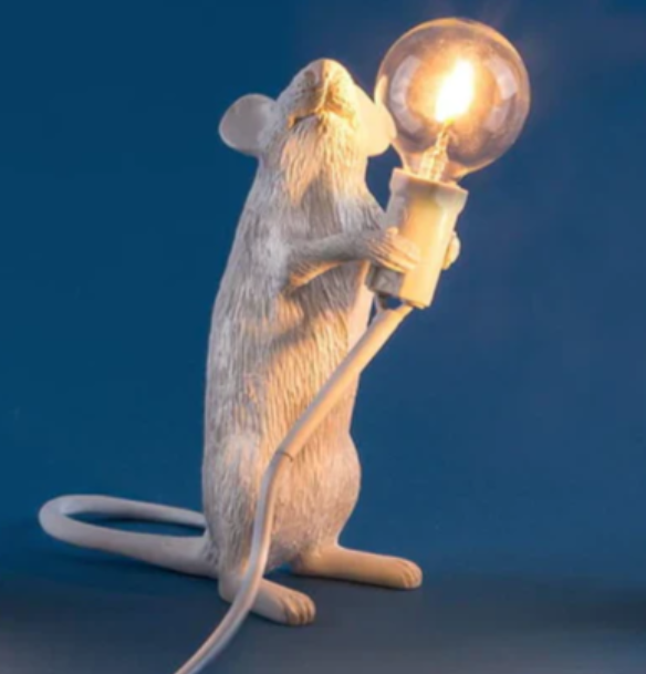 Unik Mus Bordslampa | Veska Stående Mus Vit