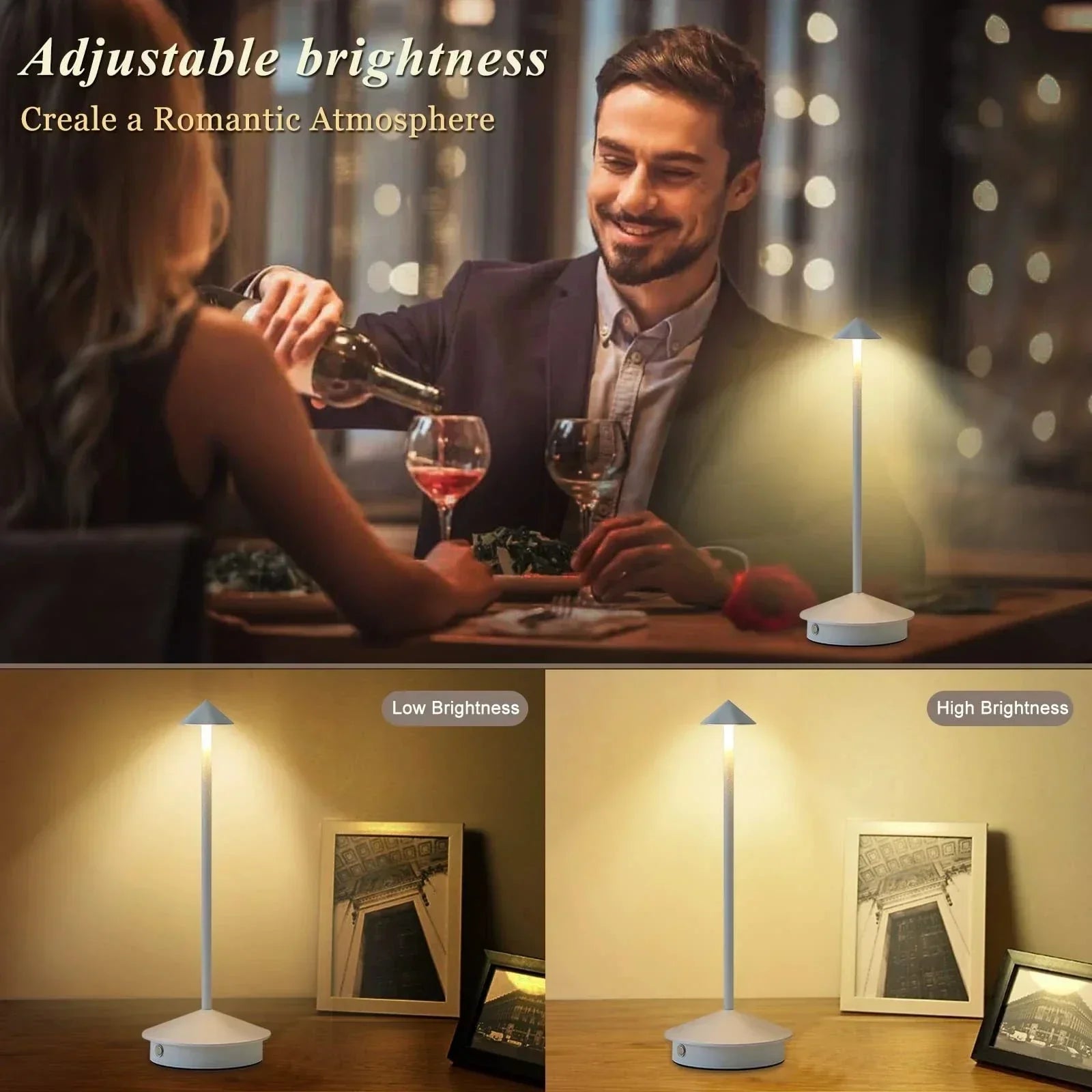 Uppladdningsbar Bordslampa Kreativ Matrum Touch Led Hotell Bar Kaffe Pina Pro Bordslampa Dekorativ Skrivbordslampa | Veska