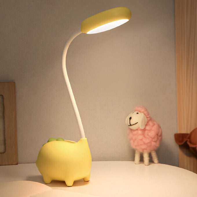 Uppladdningsbar LED Skrivbordslampa med Cartoon Dinosaur Ögonvård | Veska