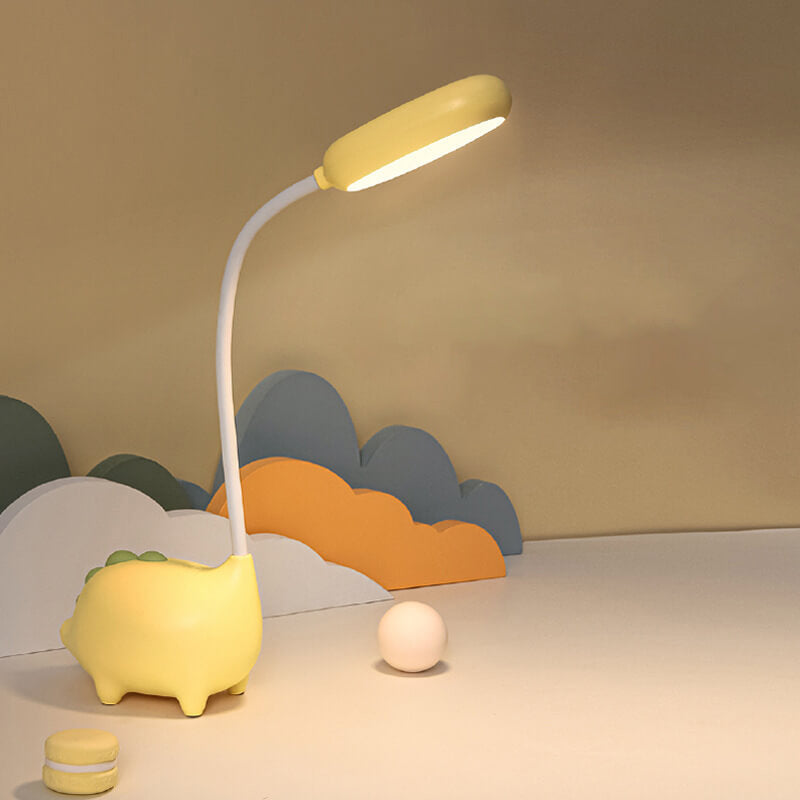 Uppladdningsbar LED Skrivbordslampa med Cartoon Dinosaur Ögonvård | Veska