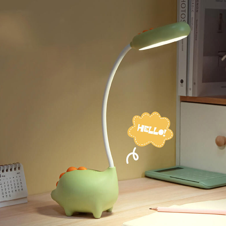 Uppladdningsbar LED Skrivbordslampa med Cartoon Dinosaur Ögonvård | Veska