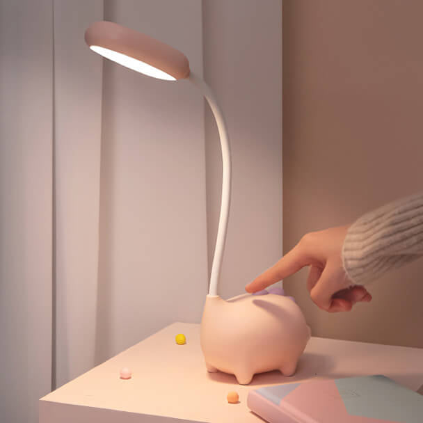 Uppladdningsbar LED Skrivbordslampa med Cartoon Dinosaur Ögonvård | Veska