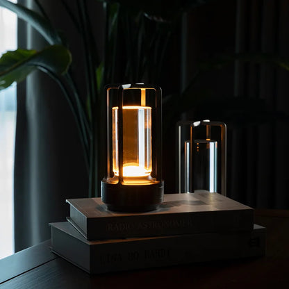 Uppladdningsbar trådlös bordslampa med kristallglas - Bärbar LED-lampa för inomhus- och utomhusområden | Veska