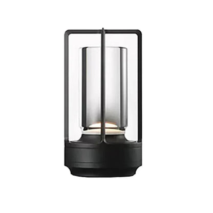 Uppladdningsbar trådlös bordslampa med kristallglas - Bärbar LED-lampa för inomhus- och utomhusområden | Veska Svart