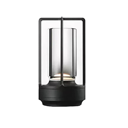 Uppladdningsbar trådlös bordslampa med kristallglas - Bärbar LED-lampa för inomhus- och utomhusområden | Veska Svart