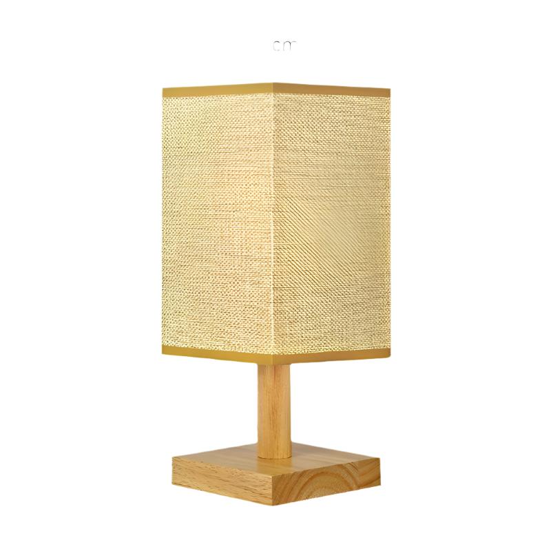 USB Bordslampa med Tygskärm – Modern LED Sänglampa för Sovrum & Kontor | Veska Beige